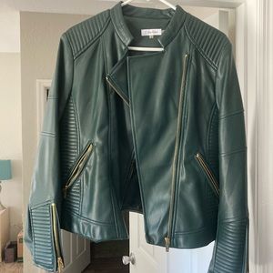 Calvin Klein Green Fake Leather Jacket